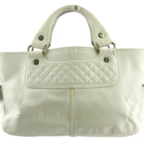 CELINE tote bag boogie bag white leather Authentic L3159 - Picture 1 of 9